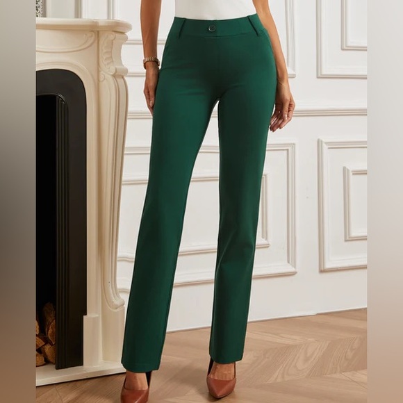 Betabrand Pants - Betabrand Straight Leg Green Pants Womens M Petite Hunter Green